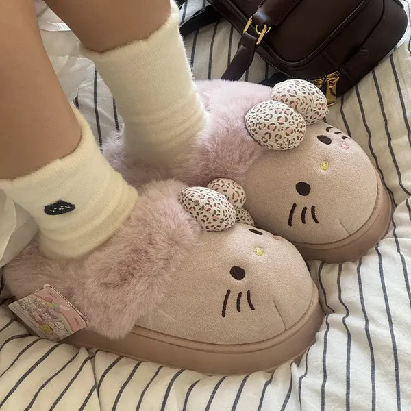 Comfy Hello Kitty Fur Slippers
