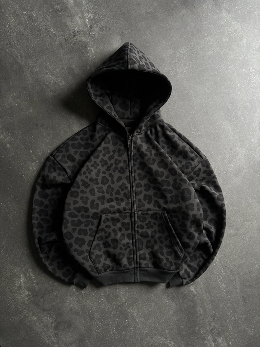 Leopard Print Zip-Up